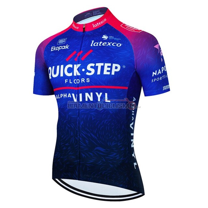 Abbigliamento Ciclismo Deceuninck Quick Step Manica Corta 2022 Blu Rosso